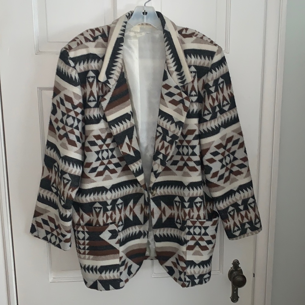 Vintage Western Aztec Wool Blazer